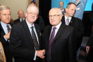 Roger Helmer with Czech President Vaclav Klaus at the Heartland International Climate Conference in New York on Sunday March 8th 2009.