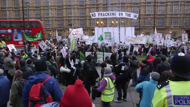 Anti-shale-gas demonstration in Westminster last December